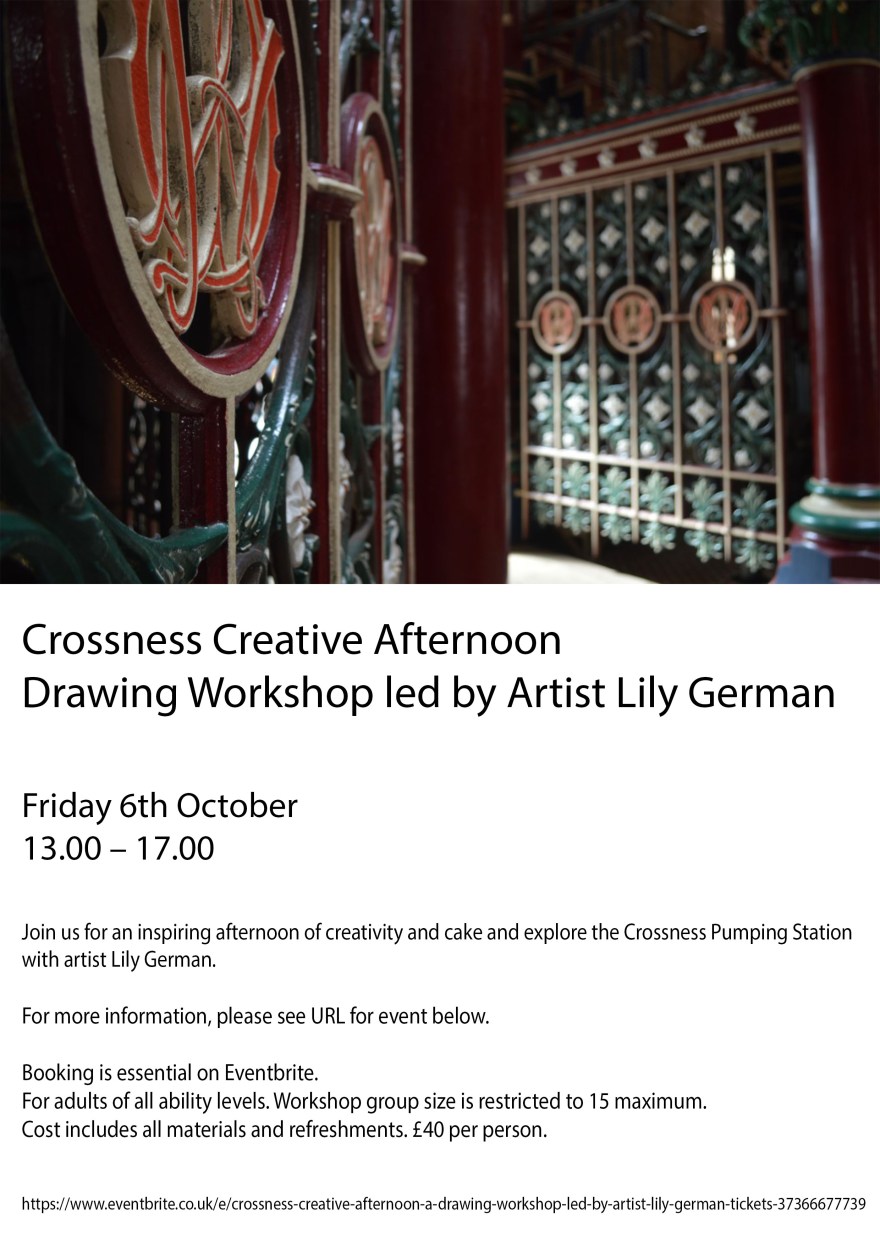 Crossness drawing workshop poster